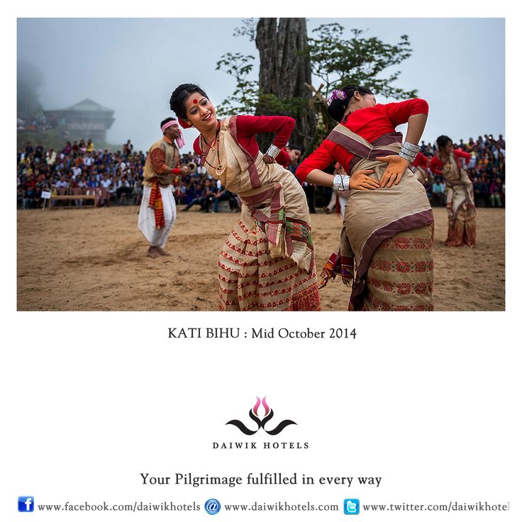 KATI BIHU. Mid October 2012  The harvest festival of Kati Bihu is celebrated in Assam in mid-October. It celebrates the sowing of paddy and is a festival of joy and amity with women, wearing the tradional red and white mekhala saris, dancing special Bihu dances to the beat of drums and flutes. Two other Bihu festivals are held in a year– Bohag or Rongali Bihu in April and Magh or Bhogali Bihu in January. Bihu Dance Photography, Kati Bihu, Bhogali Bihu, Bihu Festival, Bihu Dance, Rongali Bihu, Bhangra Dance, Dancing Drawing, Dance Of India