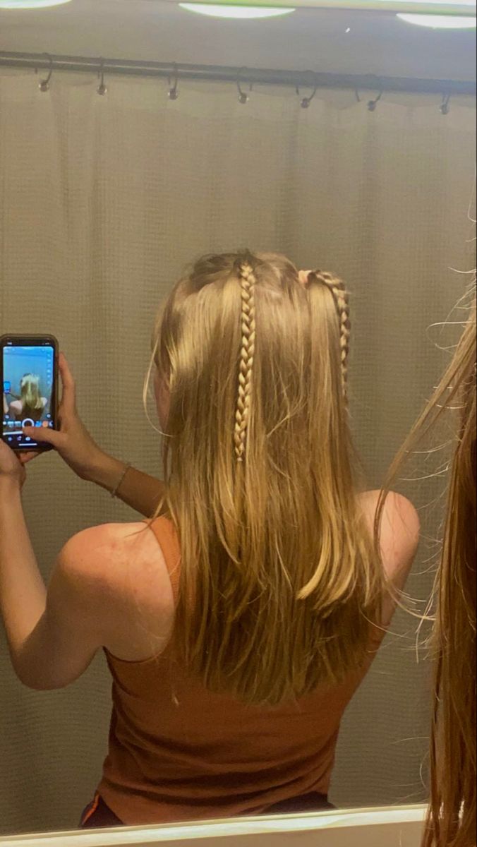 Half Up Pigtail Braids, Half Up Half Down Pigtail Braids, High Pigtail Braids, Small Pigtails On Top Of Head, Braided Pigtails Hairstyles, Cute Hairstyles Braids, Pigtails Hairstyles, Braids Pigtails, Braided Pigtails