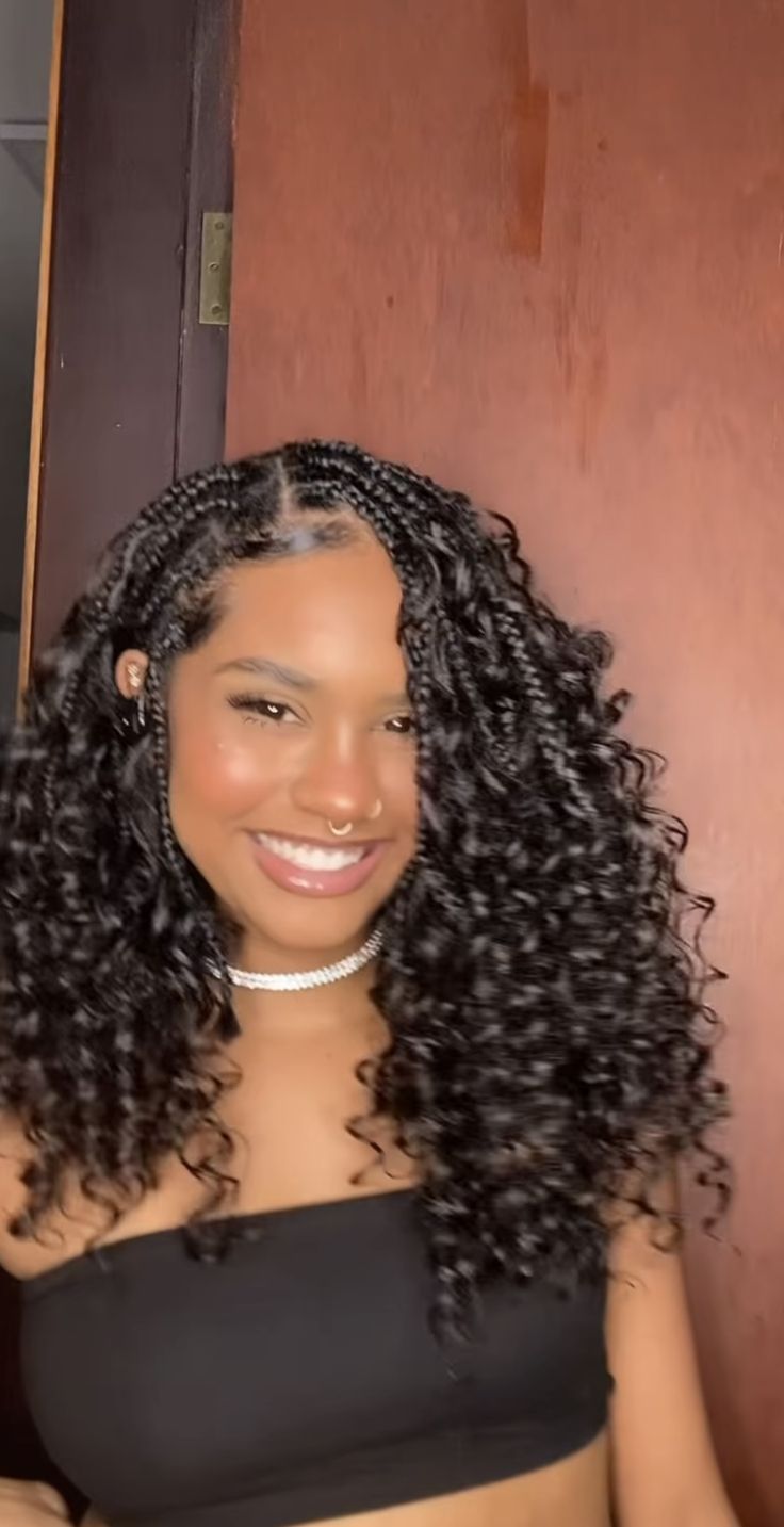 Short Brown Boho Braids, Black Box Braids With Curly Ends, Short Jumbo Braids, Brides With Braids, Dolly Braids, Graduated Bob Haircuts, Graduated Bob, Haircuts For Older Women, Short Box Braids Hairstyles