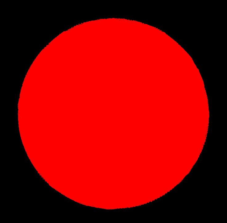 a red circle on a black background that is very large and has only one dot in it