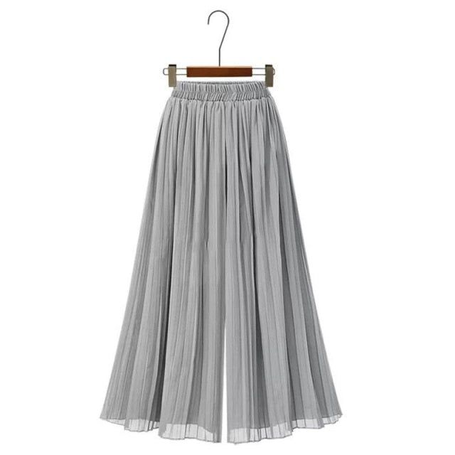 Brand Name: NoEnName_NullPant Style: Flare PantsMaterial: PolyesterFit Type: LOOSELength: Calf-Length PantsDecoration: NoneOrigin: CN(Origin)Season: SummerWaist Type: MIDModel Number: CY2391Pattern Type: SolidStyle: CasualFront Style: PleatedAge: Ages 18-35 Years OldFabric Type: ChiffonClosure Type: Elastic WaistGender: WOMEN Pleated Summer Trousers, Summer Pleated Trousers, Pleated Solid Wide Leg Pants For Summer, Solid Pleated Wide Leg Pants For Summer, Summer Solid Pleated Wide Leg Pants, Pleated Full-length Summer Bottoms, Summer Pleated Full-length Bottoms, Pleated Full Length Summer Bottoms, Summer Full-length Pleated Bottoms