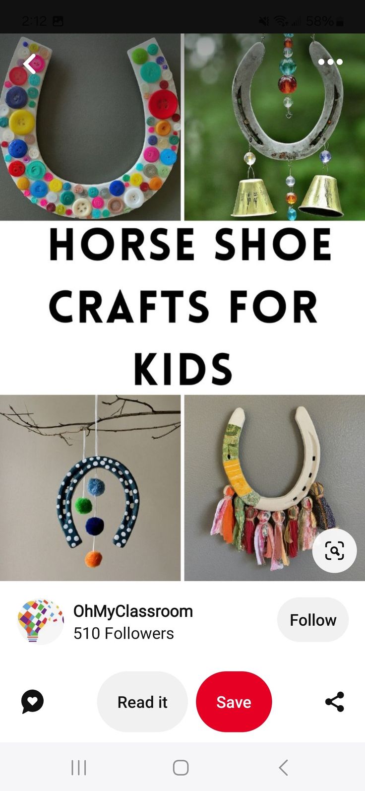 horse shoe crafts for kids on the app store's iphone screen, with text overlay