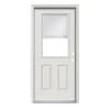 Therma-Tru Benchmark Doors 32-in x 80-in Steel Half Lite Left-Hand Inswing Ready To Paint Prehung Front Door with Brickmould Insulating Core with Blinds Lowes.com Therma Tru, Mini Blinds, Door Ideas, Left Handed, Left Hand, Blinds, Front Door, Doors, Paint