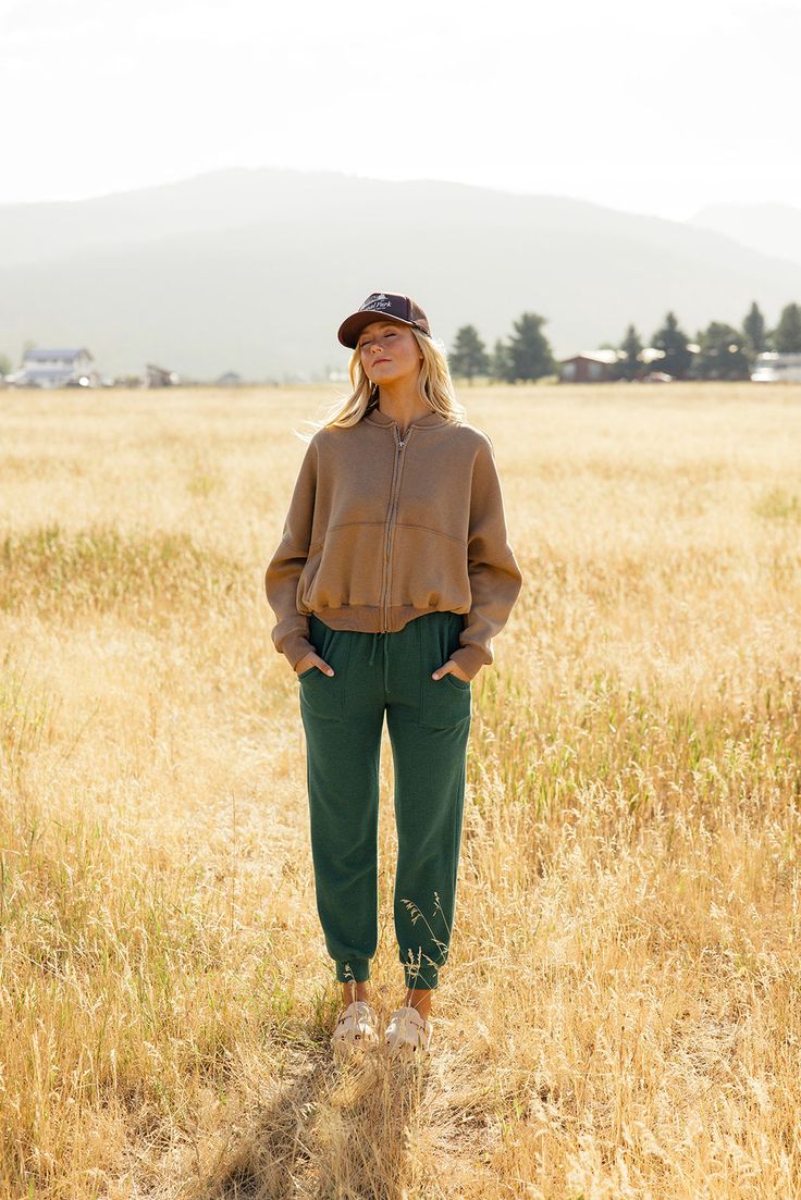 The All Star Full Zip Jacket features an oversized fit, cozy interior, and a zip front. This jacket is so easy to throw on for days on the go and makes a perfect companion to your loungewear collection. side pockets fleece-lined // paired with the national park foam trucker hat in saddlebrown Cozy Fit Outerwear With Pockets For Everyday, Casual Fleece Jacket For Winter Loungewear, Fall Loungewear Track Jacket With Ribbed Cuffs, Fall Athleisure Outerwear For Loungewear, Cotton Outerwear For Fall Leisure, Fall Cotton Outerwear, Fall Fleece Track Jacket With Pockets, Sporty Fleece Jacket With Pockets For Fall, Casual Fleece Track Jacket For Loungewear