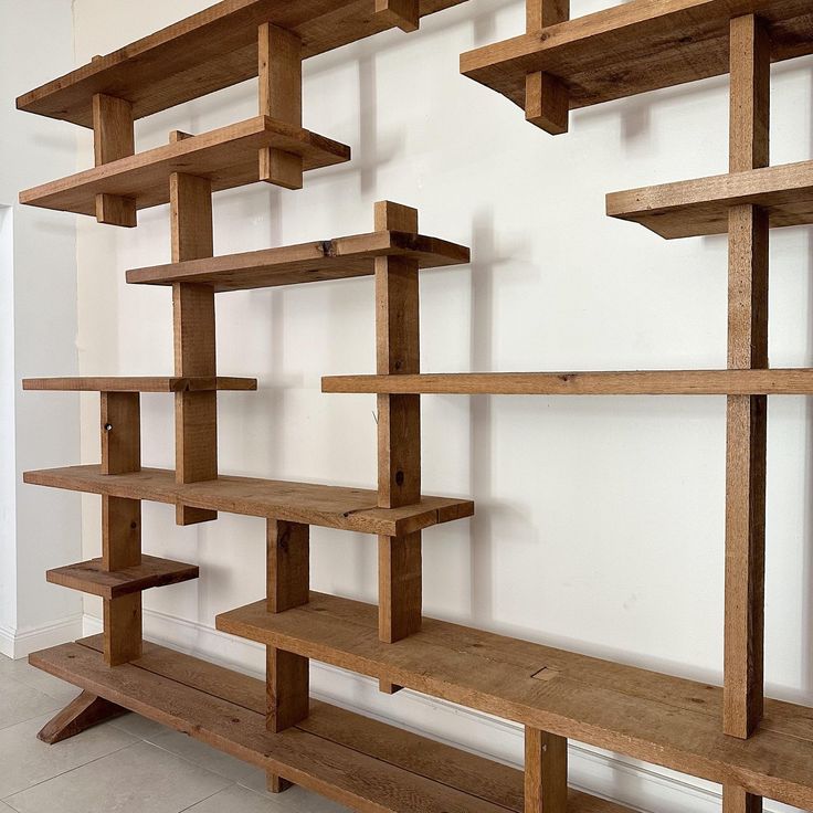 the shelves are made out of wood