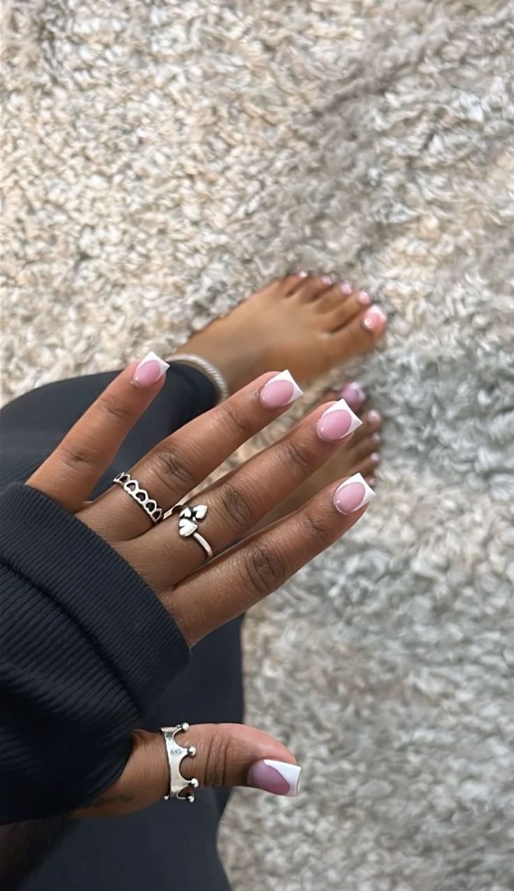 Girly Acrylic, Acrylic Toe Nails, Hard Nails, Girly Acrylic Nails, Basic Nails, Simple Acrylic Nails, Short Square Acrylic Nails, Short Acrylic, Acrylic Nails Coffin Pink