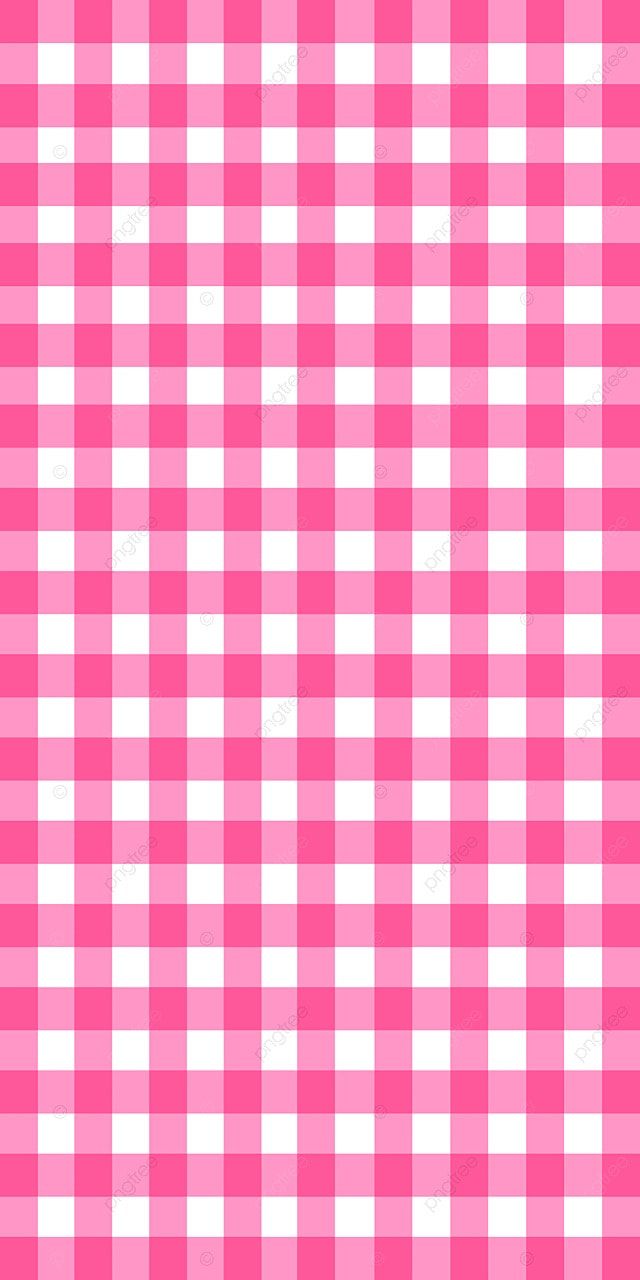 a pink and white checkered table cloth