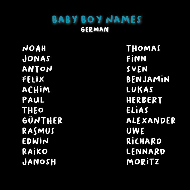 baby boy names in german on a black background