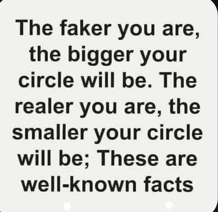 the faker you are, the bigger your circle will be