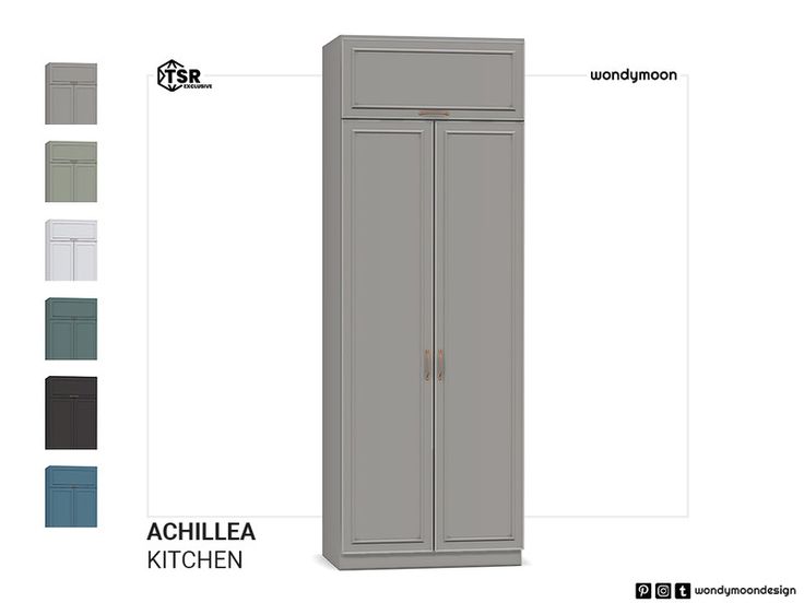 the kitchen cabinet is labeled with all the different colors and materials to choose for it