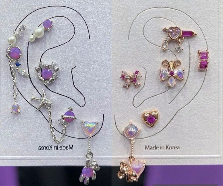 two different types of earring designs on display