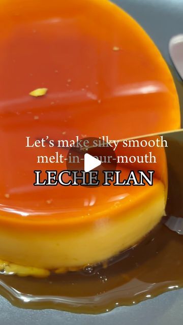 an image of a dessert on a plate with the words let's make silky smooth melt in our mouth