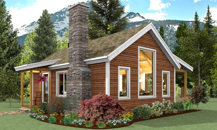 this is a computer rendering of a small cabin