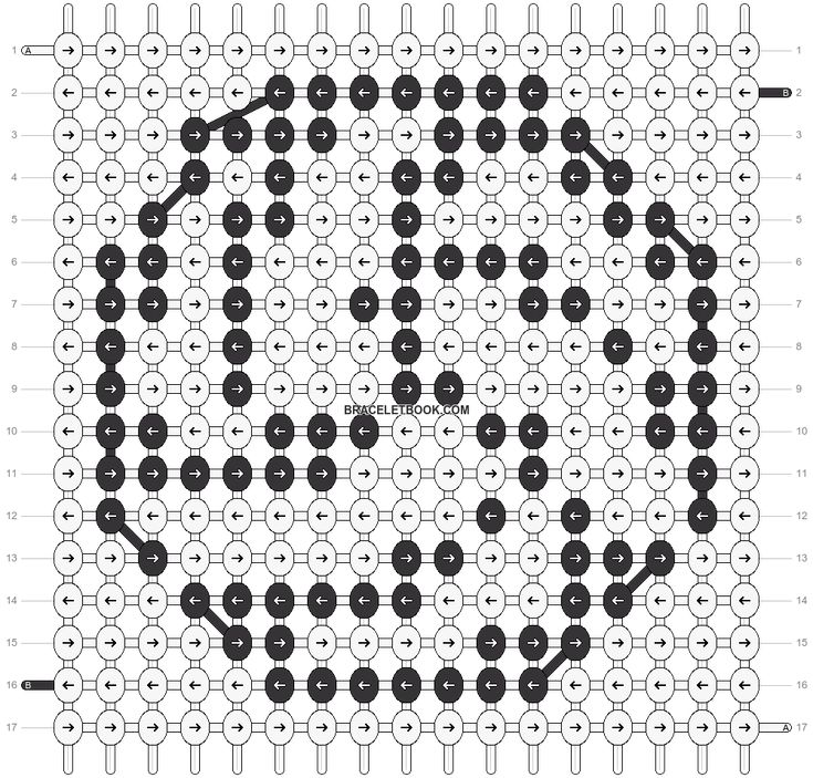 the pattern is shown in black and white, with circles that are connected to each other