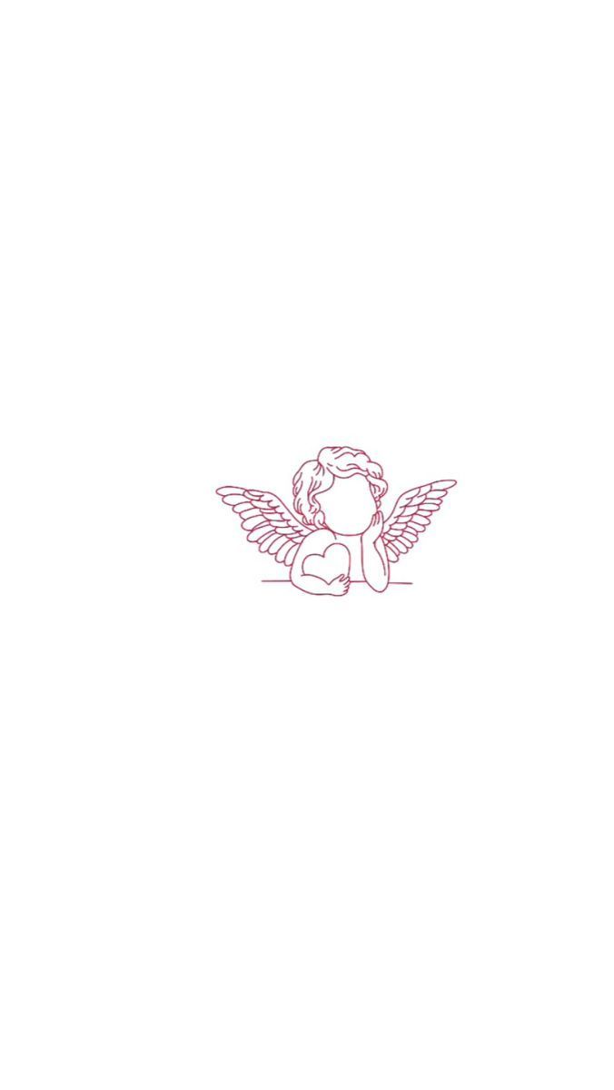 a drawing of an angel holding a heart