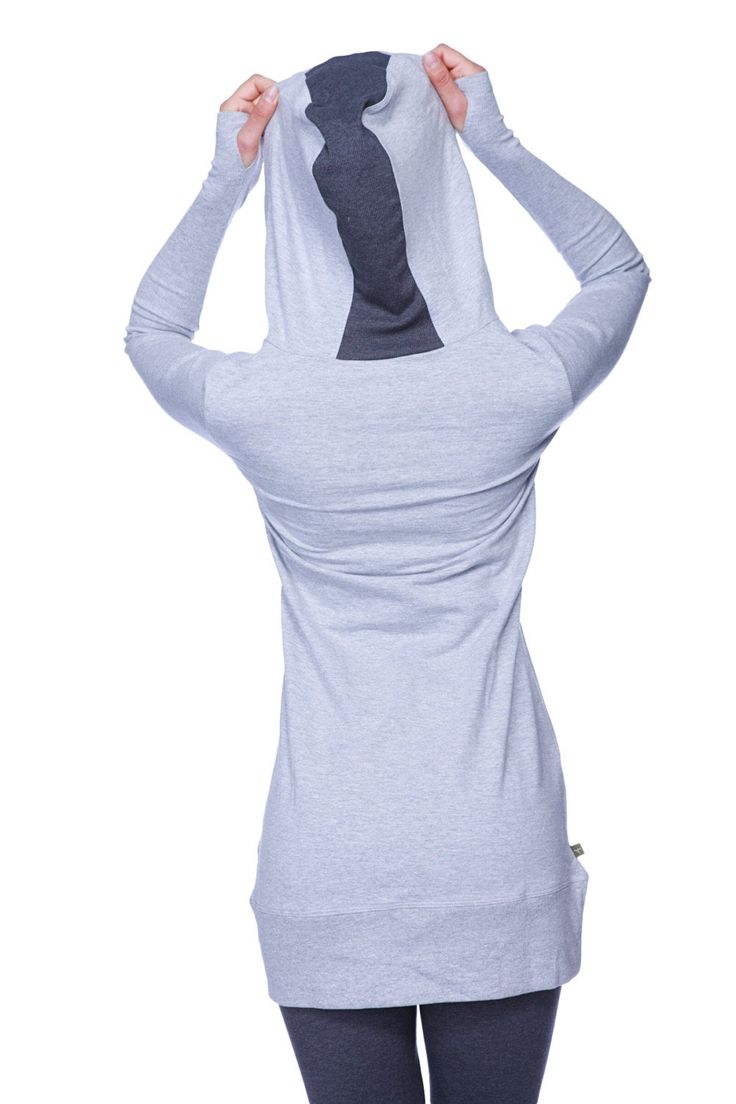 "This will undoubtedly be your favorite Hoodie top ever! This Mid-Thigh length Hooded Top has a curved design that keeps the silhouette striking from all angles! Thumb-loops to keep the sleeves in place for running & jogging. Sleeves are 100% Ribbed fabric for added flexibility & comfort! 3-part hood has a flat-top, contemporary-chic look. Hood has generous length and body - ample to cover your head & hair - if you like. Contrasting draw-cord from the hood for cinching. Wide-ribbing Womens Yoga Clothes, Womens Hoodies, Yoga Sports Bra, Hooded Top, Contemporary Chic, French Terry Fabric, Yoga For Men, Hooded Tops, Yoga Shorts