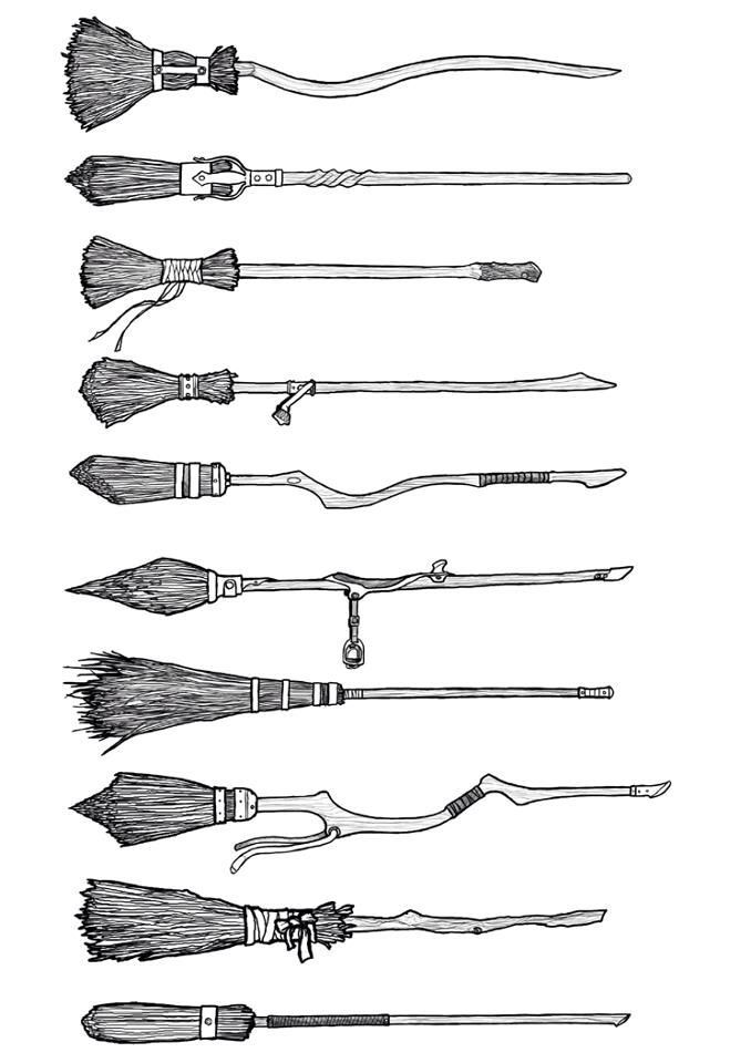 an image of different types of brushes and spoons in black and white, with the numbers