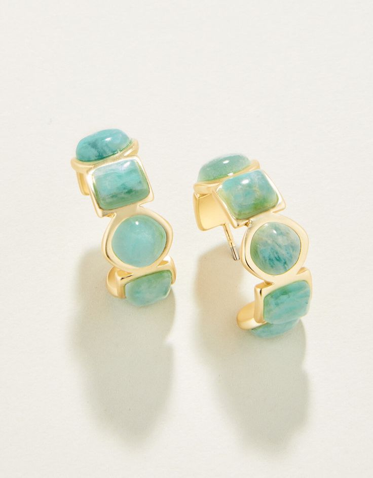 Maera Hoop Earrings Amazonite Lowcountry Style, Fantasy Earrings, Spartina 449, Amazonite Stone, Vintage Jewelry Necklace, Snake Jewelry, Snake Earrings, Jewelry Lookbook, Trendy Earrings