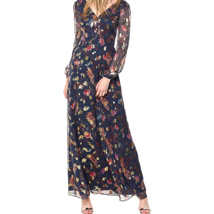 Reposhing This Item I Purchased From @Kickin_em. Never Wore- Still New!! Questions? Leave A Comment Below! Blue Maxi Dress For Fall Cocktail Events, Floral Print Maxi Dress For Fall Cocktail, Fall Floral Print Maxi Cocktail Dress, Fall Floral Print Maxi Dress For Cocktail, Fall Cocktail Maxi Dress With Floral Print, Rachel Zoe, Leave A Comment, Blue Gold, Color Blue