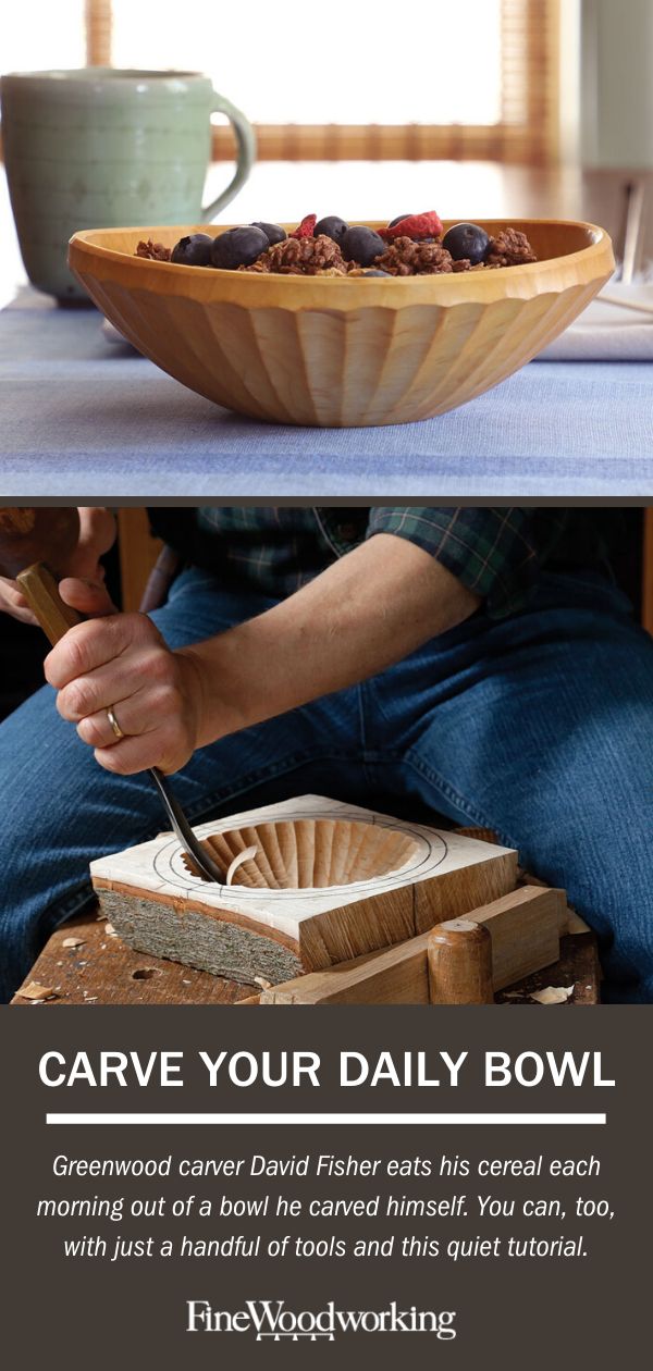 a man is sitting in front of a bowl with cereal on it and the words carving your daily bowl above him