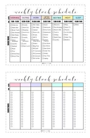 the printable meal planner is shown in two different colors and sizes, including one for each