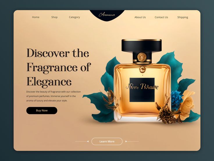 an image of a perfume bottle on the web page for a store that sells its own products