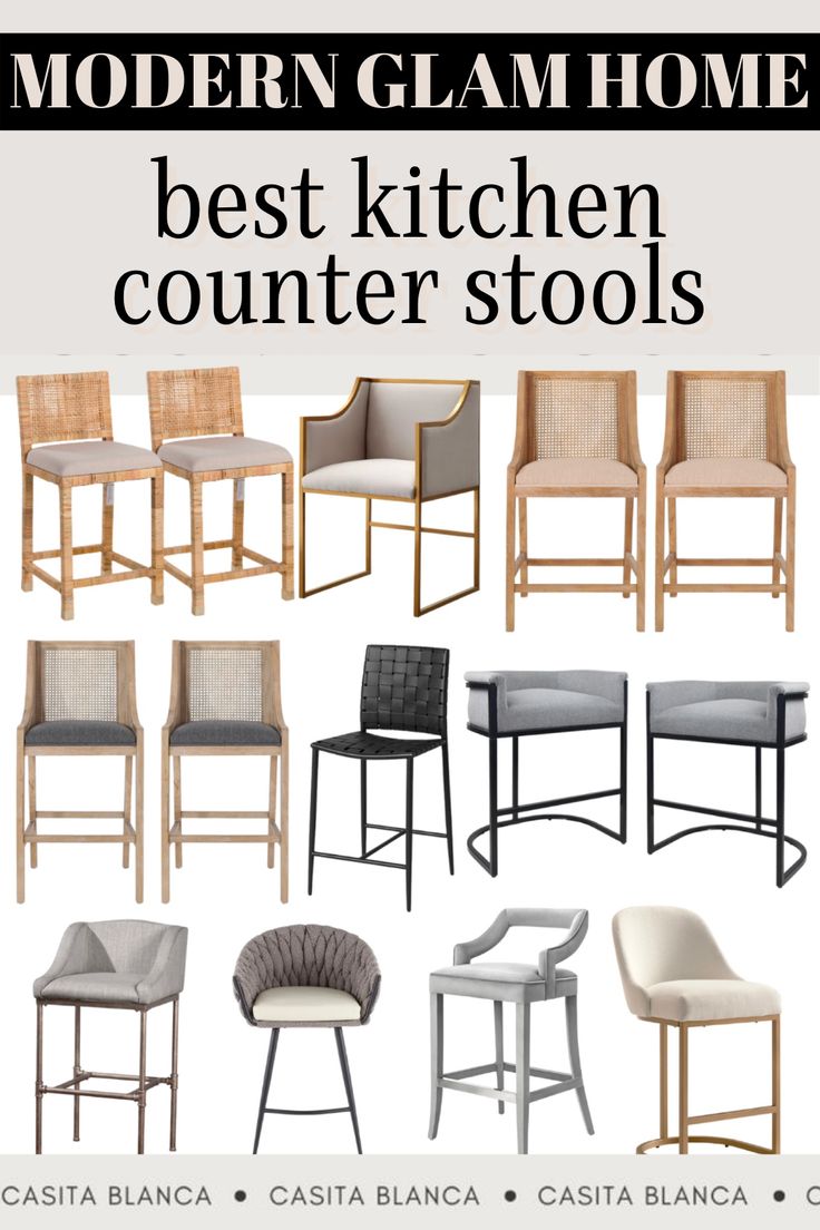 modern glamhome's best kitchen counter stools are featured in this ad