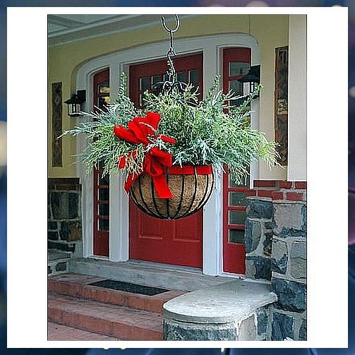 Christmas Garden - Discover Your Inspiration - Act fast or you might missed it. Visit for more! Christmas Hanging Baskets, Christmas Planters, Christmas Porch Decor, Ideas Hogar, Christmas Decorations Diy Outdoor, Christmas Yard, Christmas Garden, Christmas Porch, Hanging Planter