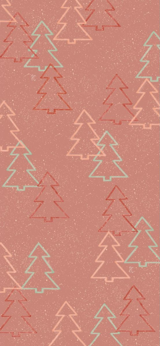 a pink background with trees on it