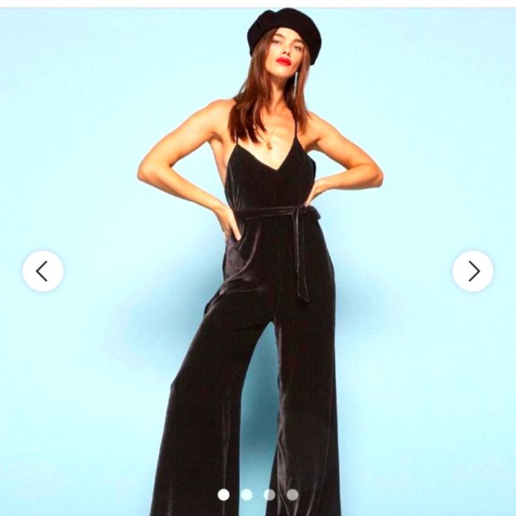 Black Velvet Jumpsuit. Never Worn. New With Tags. Perfect Condition. Reformation. It's A One Piece Jumpsuit Great For Evening. Glamorous Fitted Wide Leg Jumpsuits And Rompers, Fall Overalls, Black Velvet Jumpsuit, Black Strapless Jumpsuit, Collar Jumpsuit, One Piece Jumpsuit, Velvet Romper, Velvet Jumpsuit, Flare Jumpsuit