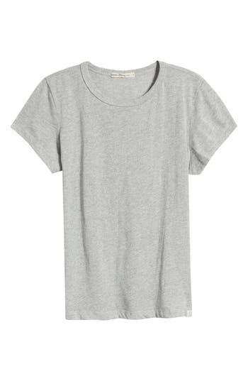 Made with re-spun and recycled yarns, this classic-fit T-shirt is low in impact, high in softness and endlessly versatile. Crewneck Short sleeves 45% recycled polyester, 30% Tencel® lyocell, 25% recycled cotton Tencel lyocell is a more-sustainably produced fiber made with closed-loop processing Machine wash, tumble dry Made in the USA Basic Stretch Organic Cotton T-shirt, Cotton Scoop Neck T-shirt For Layering, Cotton Scoop Neck Layering T-shirt, Stretch Organic Cotton Casual T-shirt, Casual Stretch Organic Cotton T-shirt, Basic Gray T-shirt For Layering, Everyday Cotton T-shirt With Scoop Neck, Gray Stretch T-shirt For Everyday, Simple Everyday Scoop Neck T-shirt