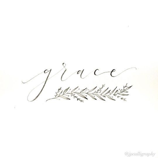 the word grace is written in cursive writing