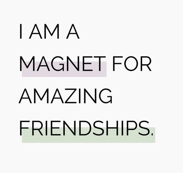 the words i am a magnet for amazing friends are shown in black and white letters