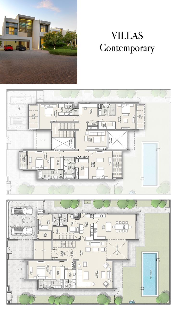 the floor plan for villa's contemporary home