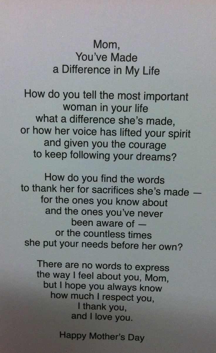 a mother's day poem written on a piece of paper