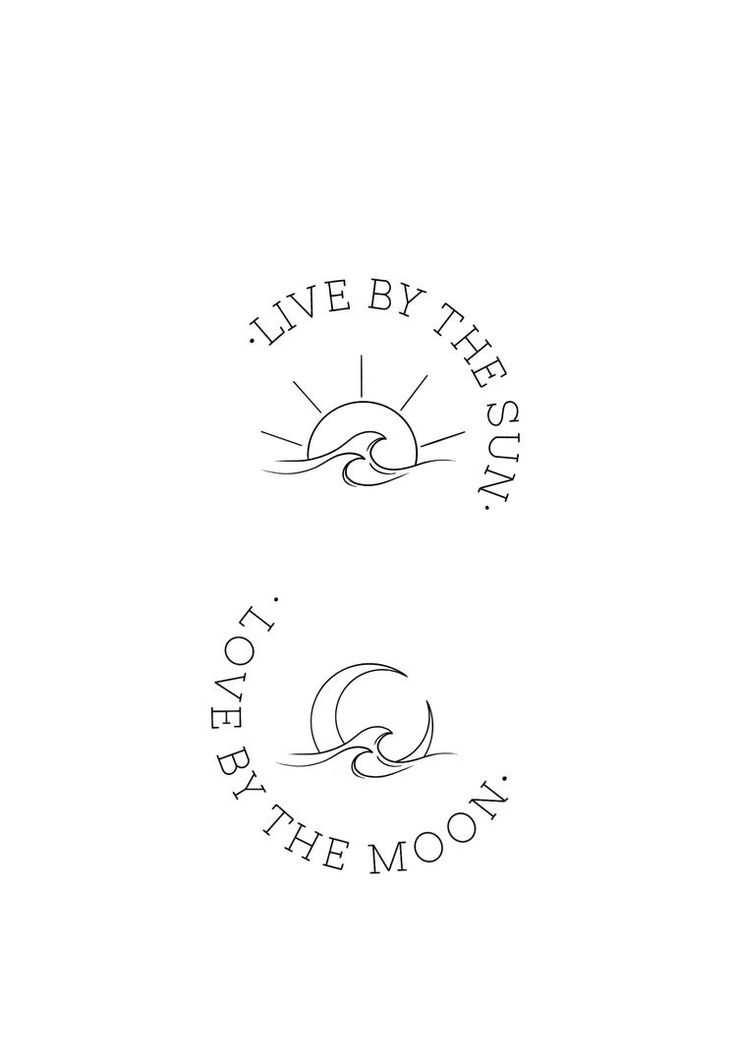 two logos with the words live by the sun and be at the moon