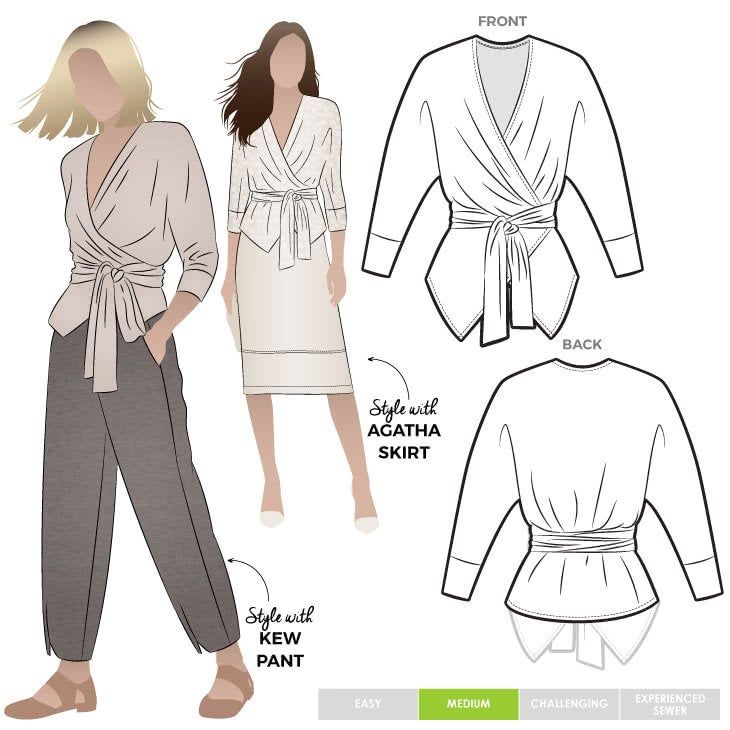 a woman's robe and pants sewing pattern