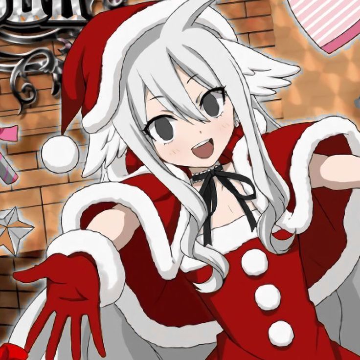 an anime character dressed in red and white