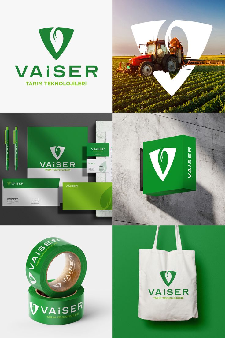 various logos and business cards for vaser, which are designed to look like farm equipment