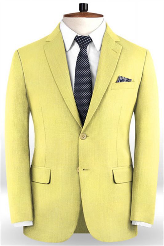 Yellow Tailored Suit For Semi-formal Occasions, Elegant Yellow Blazer For Business, Elegant Yellow Business Blazer, Yellow Fitted Blazer For Semi-formal Occasions, Yellow Formal Blazer With Suit Collar, Fitted Yellow Blazer For Business, Elegant Yellow Blazer For Semi-formal Occasions, Elegant Yellow Suits With Notch Lapel, Yellow Notch Lapel Elegant Suit