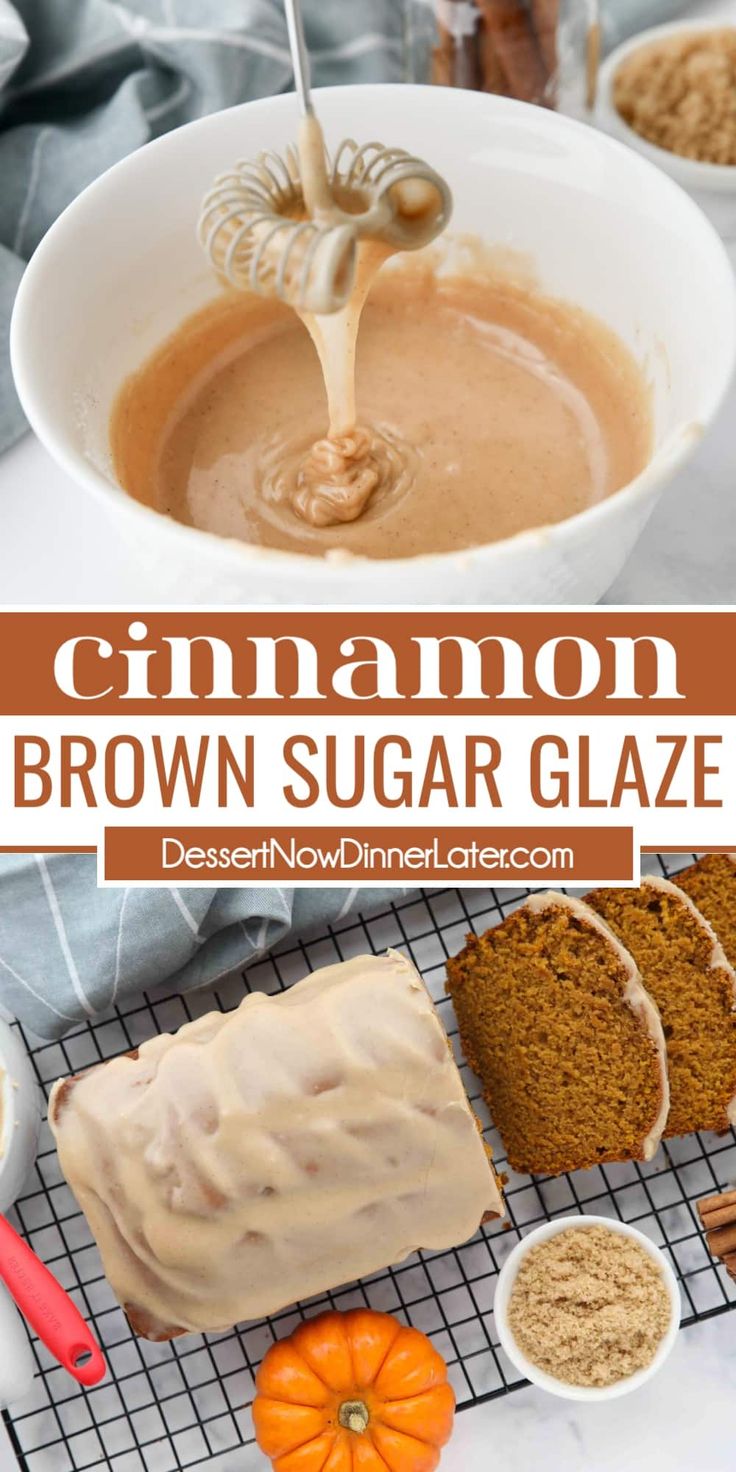 cinnamon brown sugar glaze in a white bowl