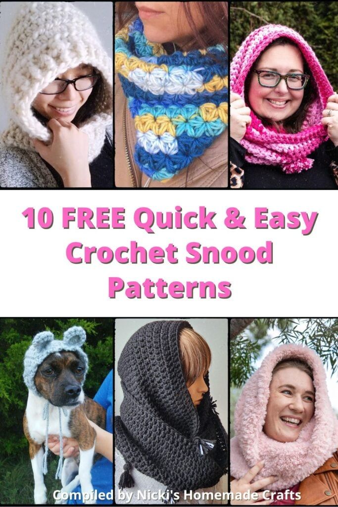 10 free crochet snood patterns for women and girls to make with them