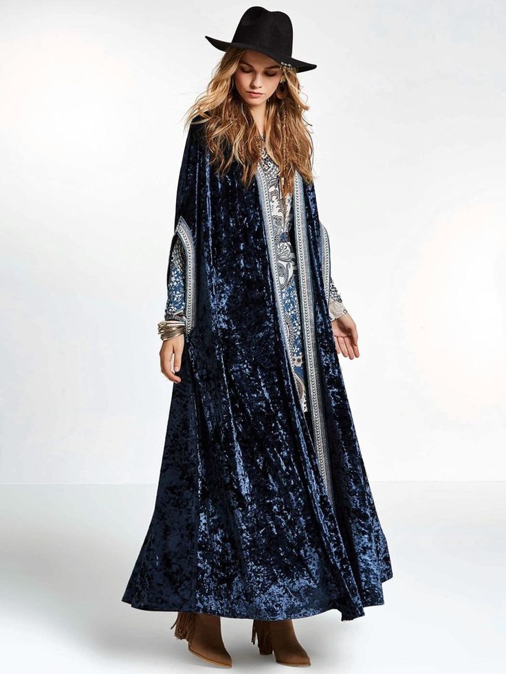 Witches Robes, Wizarding Fashion, Velvet Coat Women, Wizard Fashion, Wizard Robes, Long Winter Coats Women, Sequin Kimono, Velvet Cardigan, Elegant Bohemian