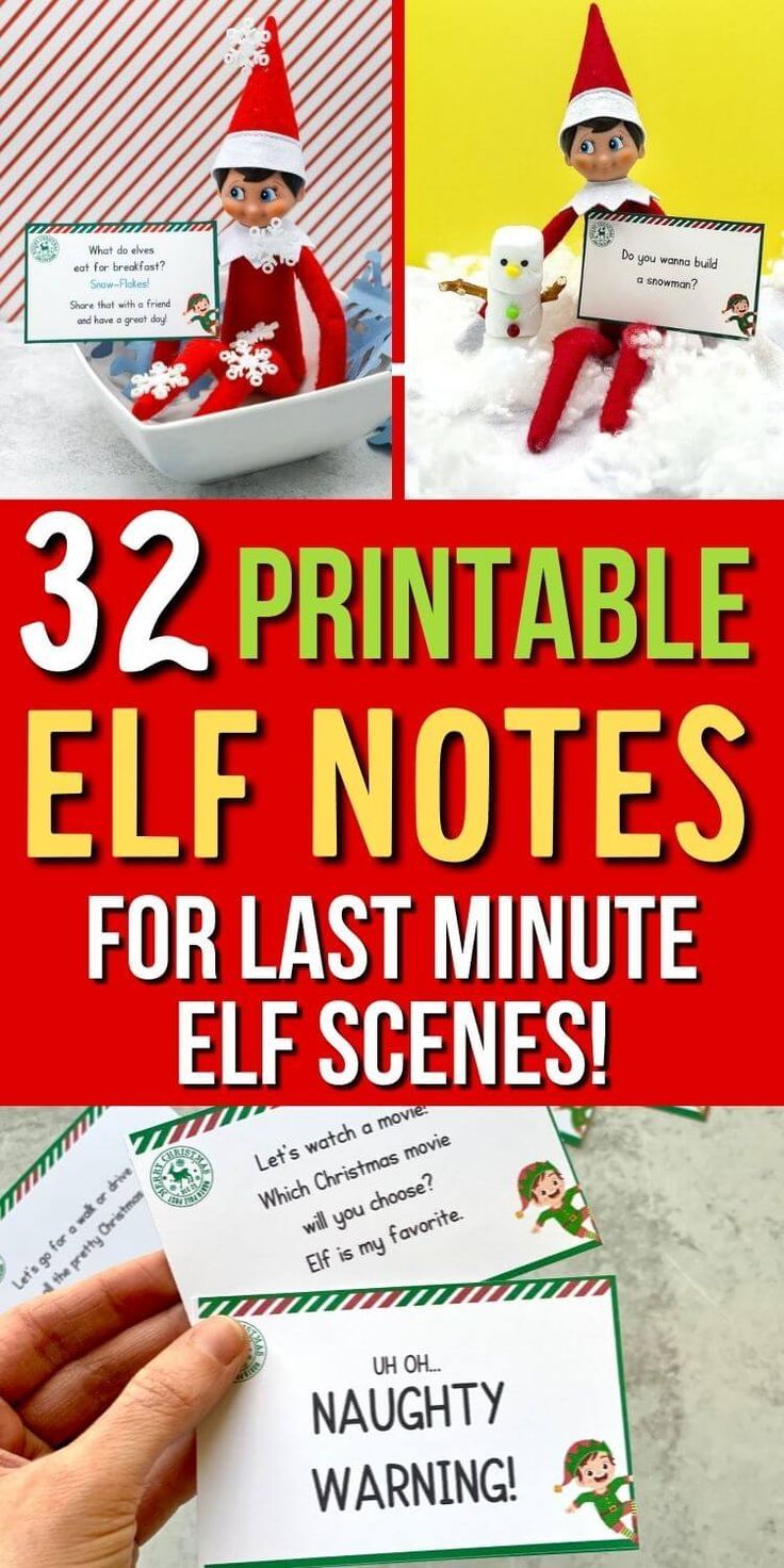 elf printable elf notes for kids to use in the christmas holiday decorations and crafts