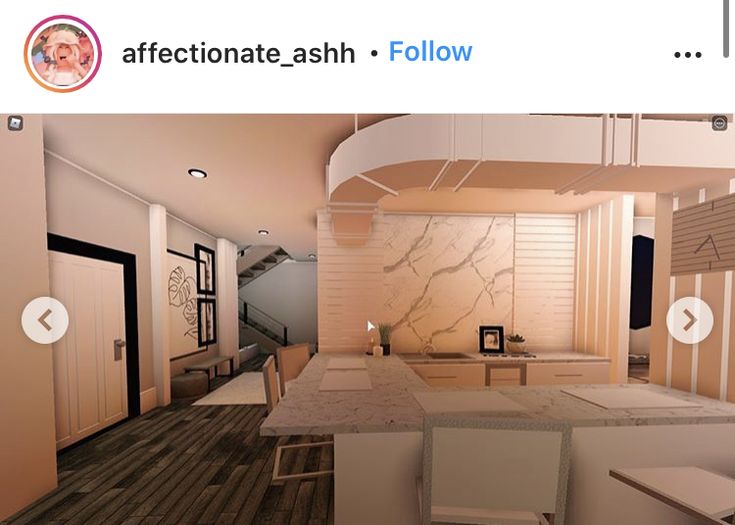 a virtual view of a kitchen and living room in someone's house or apartment