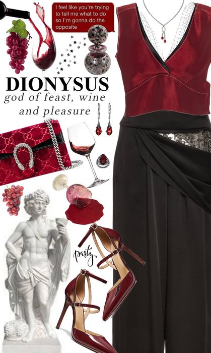 Dionysus Aesthetic Outfit, Dyonisus Aesthetic God, Dionysus Outfit, Dionysus Aesthetic, Pjo Cabins, Dionysus God, Minimalist Goth, Goth Wardrobe, Paradox Live