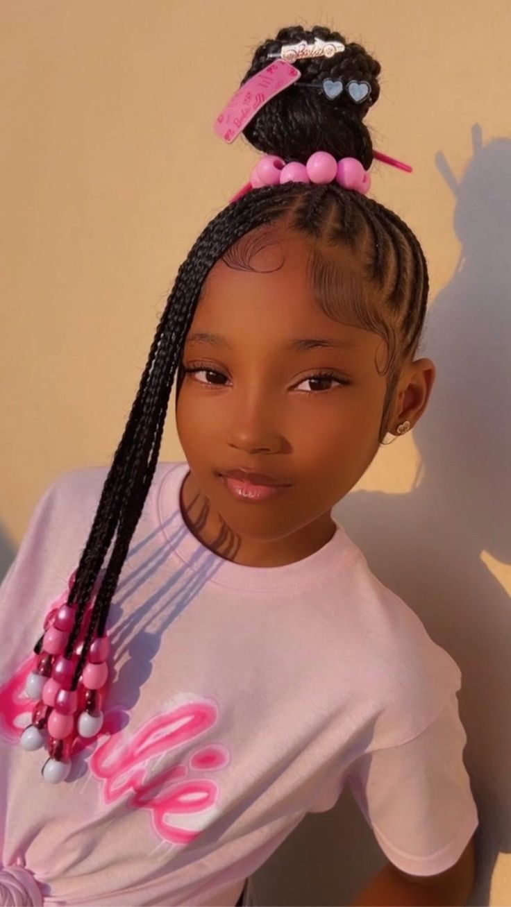 AziyahZaliyah on Instagram: “She’s Backkkkkk! Hair by @beautifiedbytoots_ #reels #braidstyles #braids #bayareahairstylist #bayareahair #pink #prettyinpink #fyp…” Girls Braided Hairstyles Kids, Black Kids Braids Hairstyles, Barbie Hairstyle, Lil Girl Hairstyles, Kid Braid Styles, Journal Diy, Cute Braided Hairstyles, Girls Natural Hairstyles