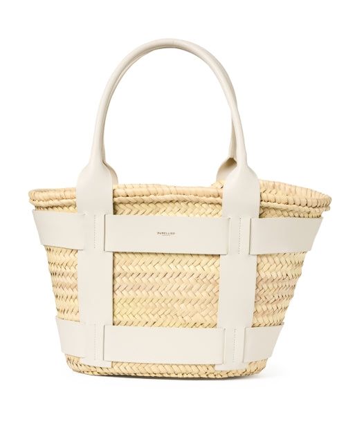 santorini-white-leather-raffia-tote_product.jpeg Valentines Frames, Skirt And Top Dress, Work Accessories, Festive Look, Daytime Dresses, City Prints, Scarf Jewelry, Modern Aesthetic, Clutch Handbag