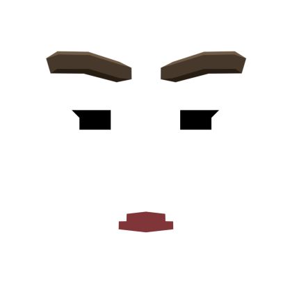 the face of a person with black eyes and brown hair is shown in this pixel art style