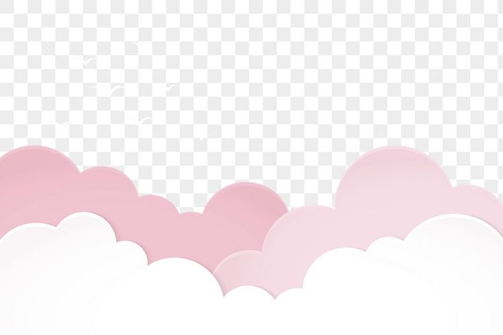 a pink and white background with clouds in the sky, on top of each other